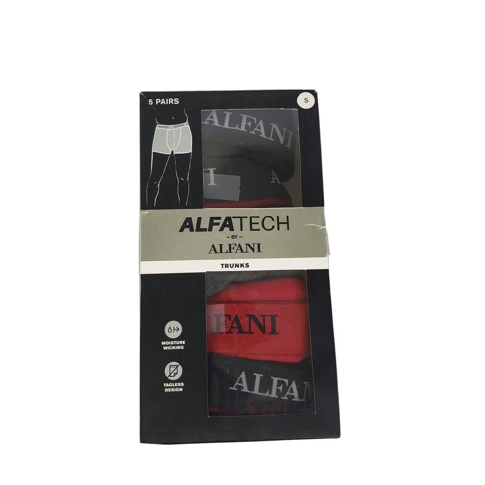 NIB $50 Alfatech by Alfani Men's S/29-31 Tagless Moisture Wicking 5 Pairs Trunks - Picture 1 of 5